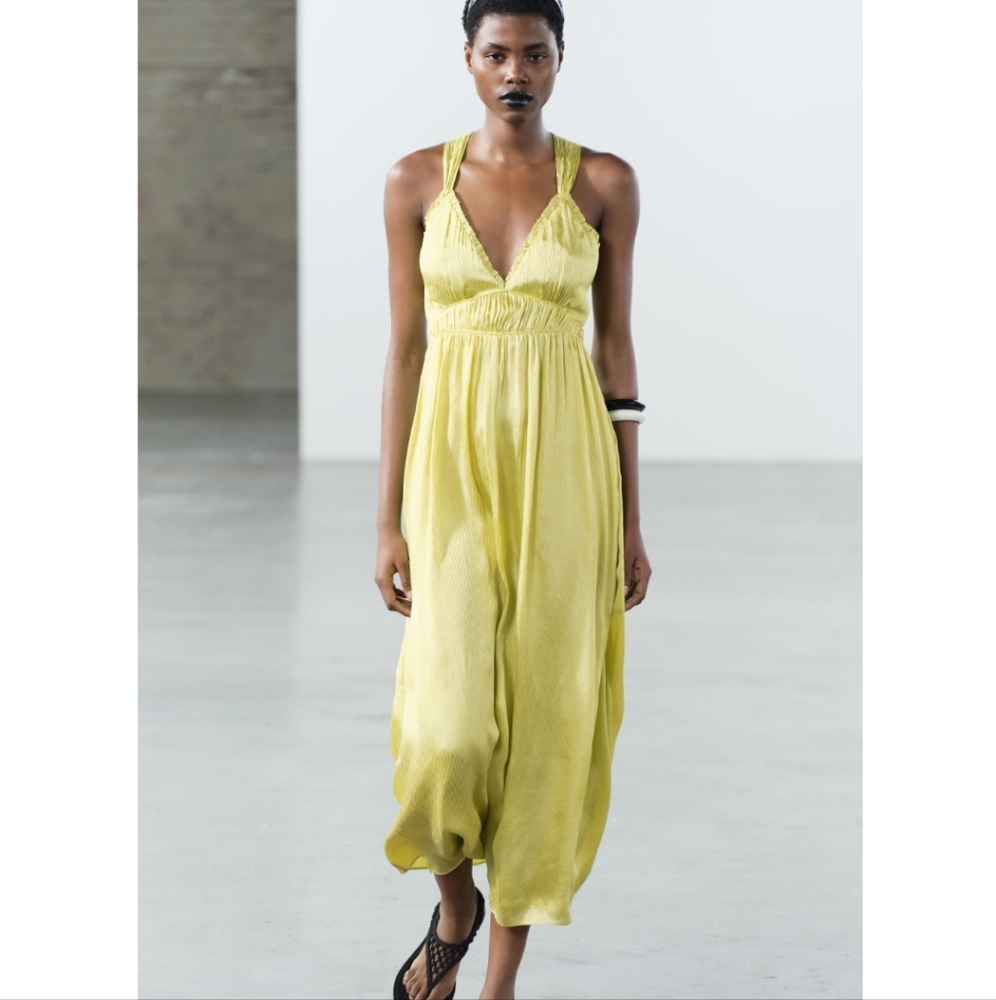 ZW COLLECTION MIDI DRESS WITH CROSSED STRAPS SIZE M